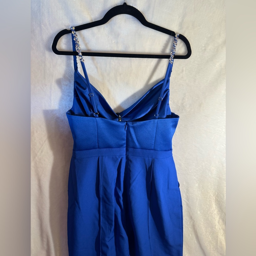 LAVISH ALICE Colbat Blue Cowl-Neck Jumpsuit - Picture 10 of 12